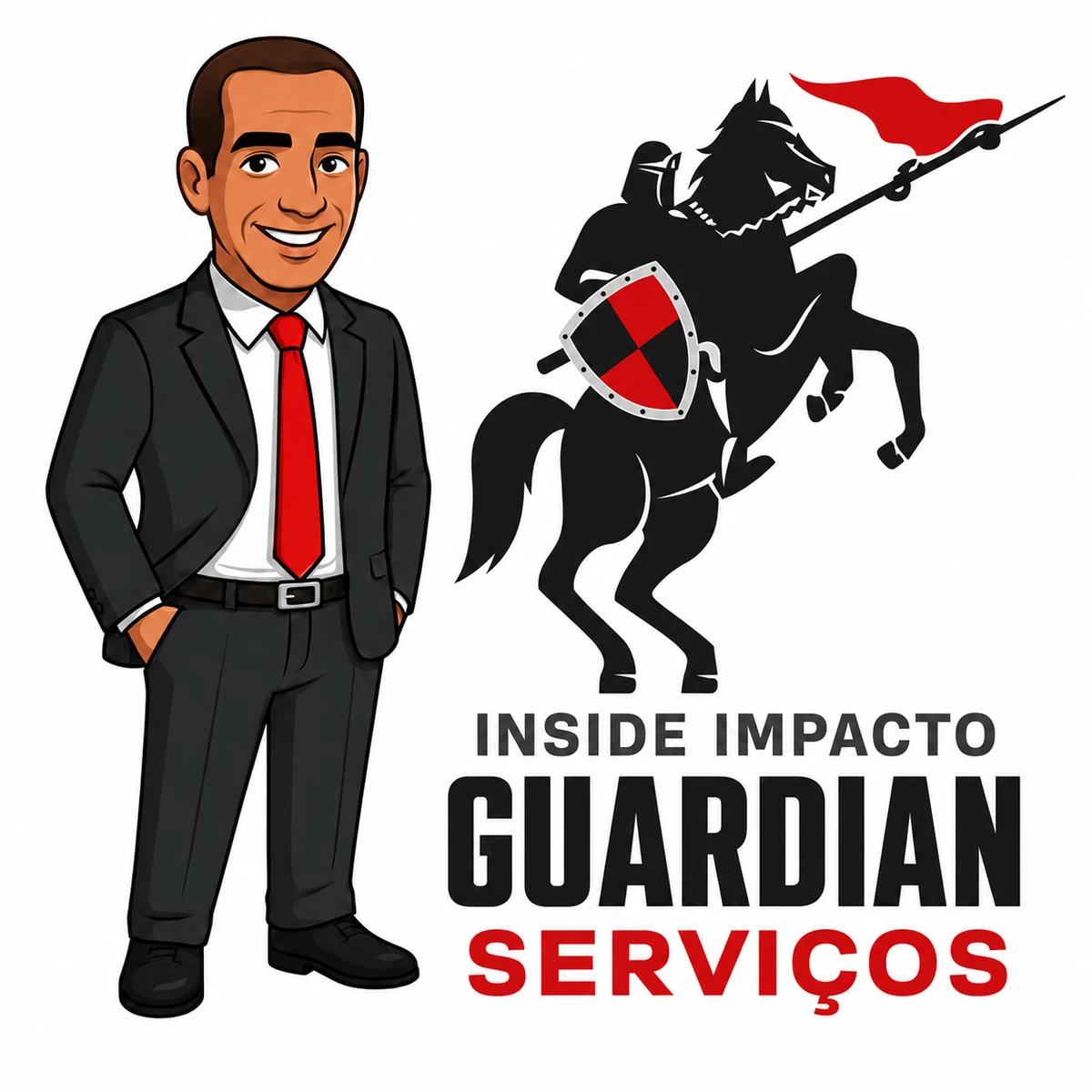 Mascote e identidade da Guardian Serviços